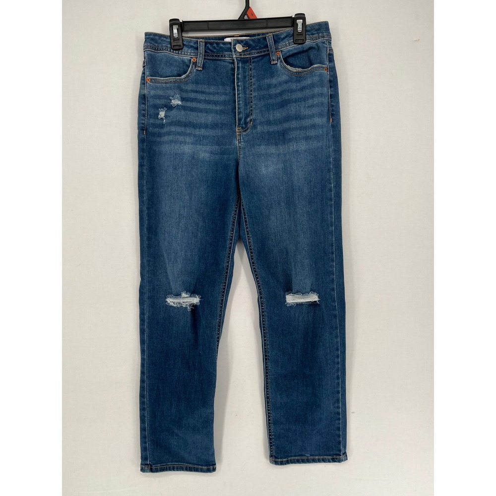 Vanilla Star Distressed High Rise Straight Leg Jeans Blue W30 Size 11 V23762-2